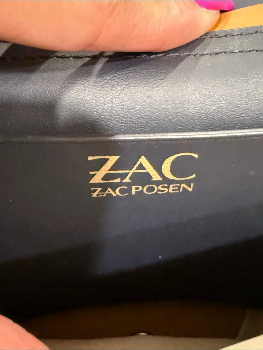🔥Zac Posen Women’s Navy and Cream Two-Tone Shoulder Bag EC🔥